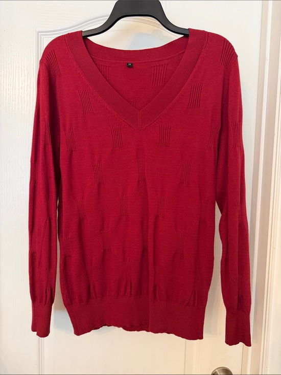 Sweaters - Women's burgundy V-Neck Sweater